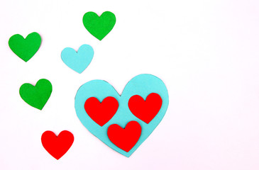 Heart shape on Valentines Day and white background.