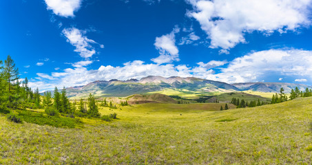 Fototapeta na wymiar Beautiful mountain Altai panorama view