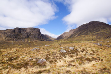 Top of the Bealach na ba mountain pass in Scotland