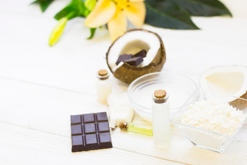 Obraz na płótnie Canvas Coconut spa wellness natural skin care concept