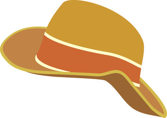 Cartoon brim hat isolated on white background