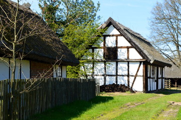 Fototapeta na wymiar Wattle and daub house in Kluki, Poland