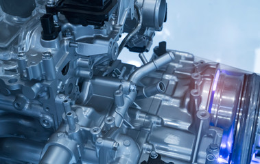 Modern powerful car engine section