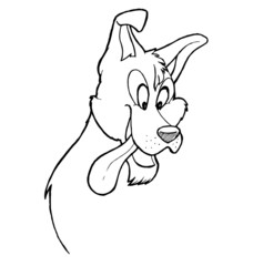 handdrawn vector illustration of a dog cartoon style