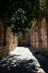 Obraz premium Old church ruin. Ruins of an ancient temple complex in Nessebar. Bulgaria. UNESCO Word Heritage Site.