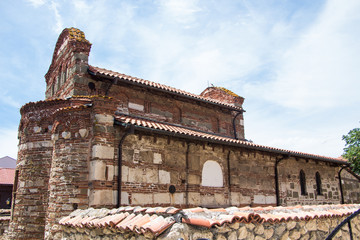 Obraz premium Old church ruin. Ruins of an ancient temple complex in Nessebar. Bulgaria. UNESCO Word Heritage Site.