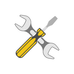 Screwdriver and wrench icon.