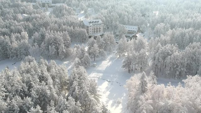 Aerial view at mountain at winter time