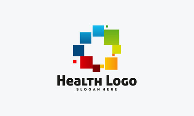 Colorful Health Logo designs concept vector, Plus logo template