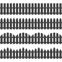 Silhouette black fence.