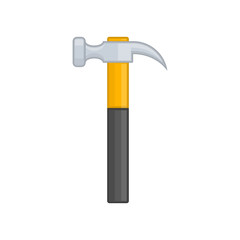 Carpenter hammer in flat style.