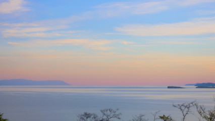 Elegant pastel colorful sky in Baikal Lake, Olkhon Island Russia