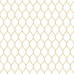 Seamless abstract linear vector pattern in gold - 242142627