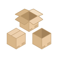 Square cardboard box icon.