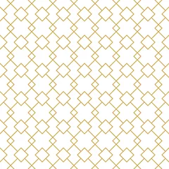 Papier Peint photo Or abstrait géométrique Modèle vectorielle continue géométrique avec des carrés linéaires en or