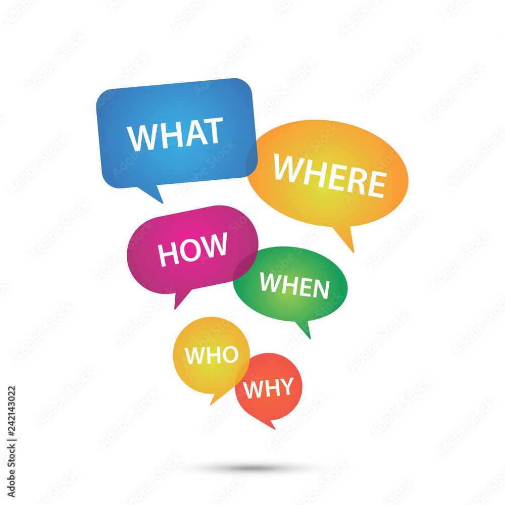Poster speech bubbles with question concept design