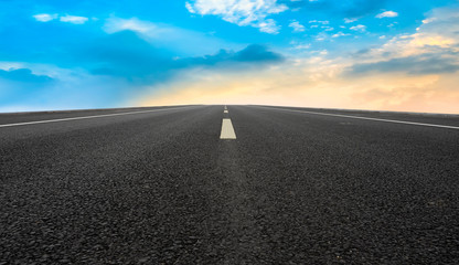 Air highway asphalt road and beautiful sky scenery