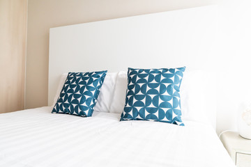 beautiful pillow on bed decoration in bed room