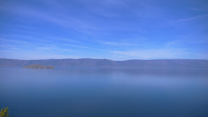 Beautiful view of Lake Baikal Olkhon Island in a sunny day, Irkutsk Russia.
