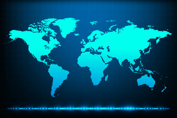 Fototapeta premium World map with abstract blue background