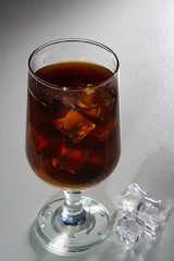 Iced coffee in a glass beaker