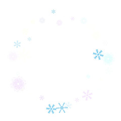 Fototapeta na wymiar Falling down snow confetti, snowflake vector border. Festive winter, Christmas, New Year sale background. Cold weather, winter storm, scatter texture. Hipster snowfall falling snowflakes cool confetti