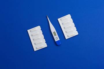 Medical Suppository for anal or vaginal use and thermometer. Candles for treatment of high...