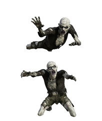 Scary zombie isolated on white background,3d rendering © Joe Therasakdhi