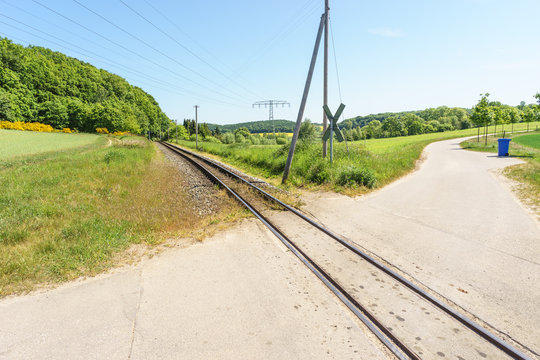 Gleis vom "Rasenden Roland" auf Rügen