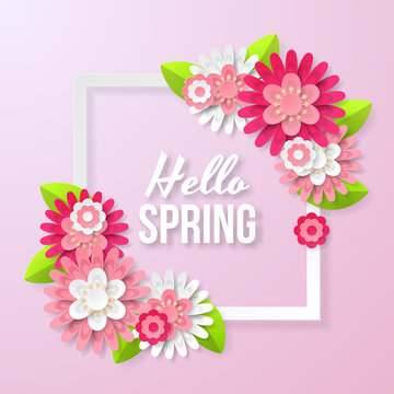 Spring background with beautiful flower. Can be used for template, banners, wallpaper, flyers, invitation, posters, brochure, voucher discount. Vector illustration
