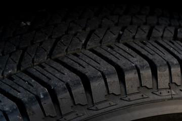 Fototapeta premium Car tire tread pattern helps to grip the road.