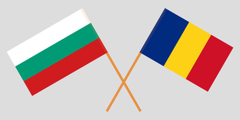 Romania and Bulgaria. The Romanian and Bulgarian flags. Official proportion. Correct colors. Vector