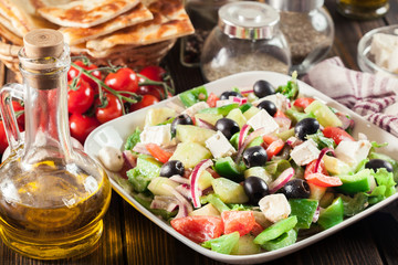 Greek salad with fresh vegetables