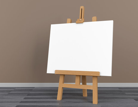 easel canvas blank white 3D
