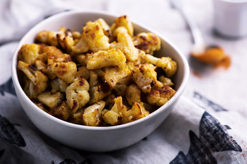 Cauliflower Popcorn. selective focus