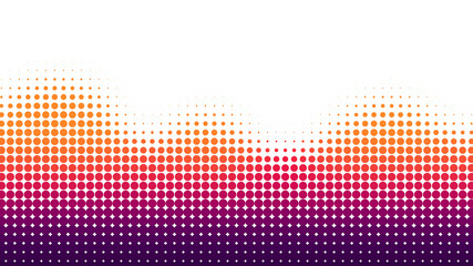 Halftone dots background, wave shape, overlay pattern, vector illustration