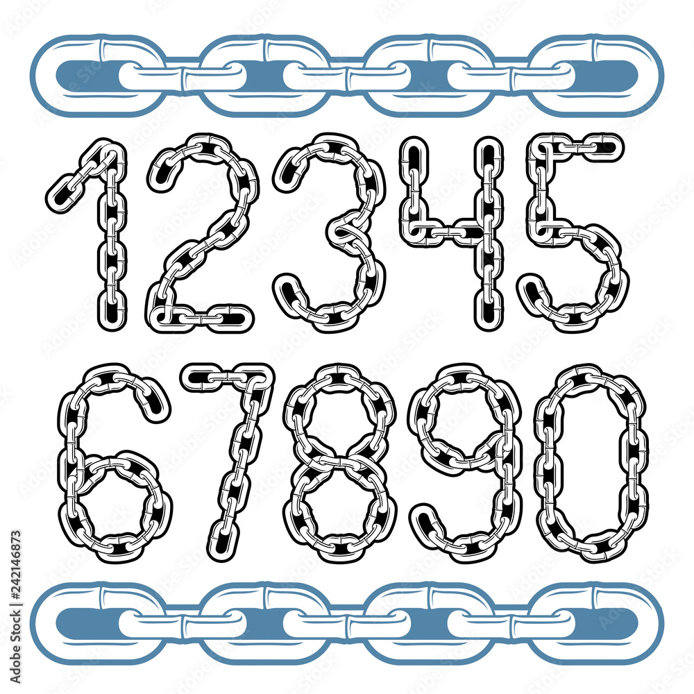 Poster set of stylish vector digits, modern numerals collection. cool numbers for use as poster design elem