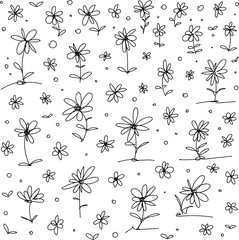 collection of hand drawn vector flowers for patterns and catchy design highlights