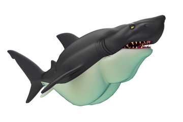 shark cartoon on white background