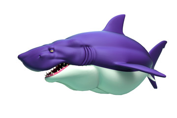 shark cartoon on white background