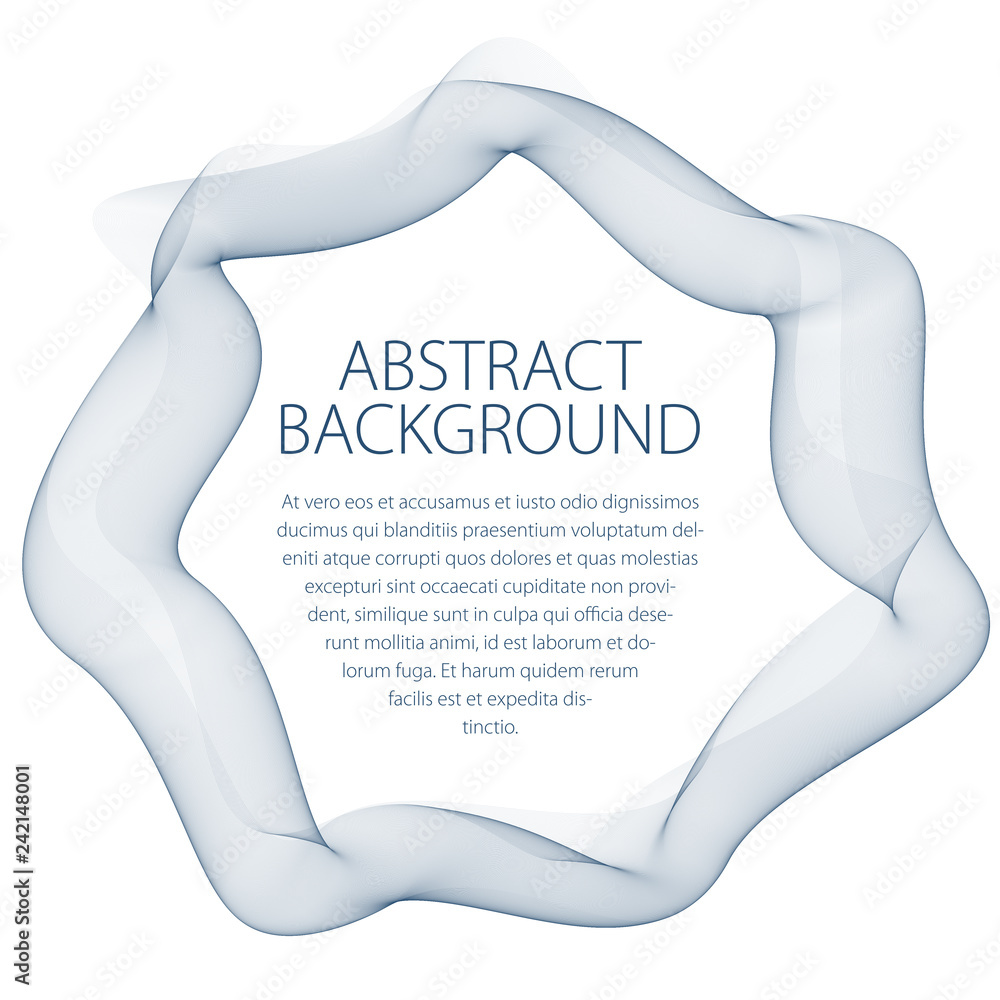 Aufkleber round frame of flowing smoke. vector abstract artistic beautiful background with copy space for text