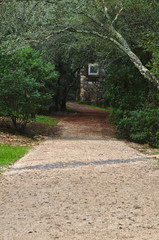 Aqueduct tower in Monsanto Natural Park. Lisbon, Portugal