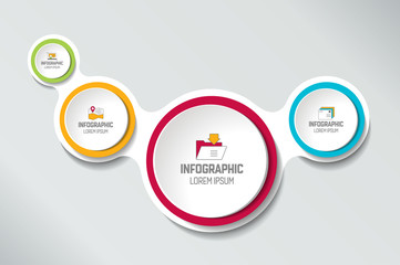 Four steps elements bubble chart, scheme, diagram, template. Infographic template.