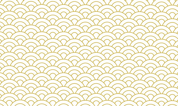 Gold seamless pattern japanese style, Gold background