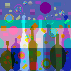 Colorfull bottles background. Festival, party, celebrate concept.