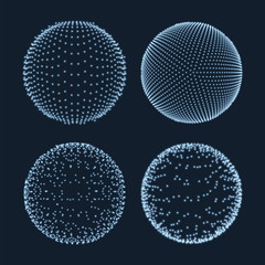 Abstract sphere consisting of points. Technology image of globe. Graphic concept for your design