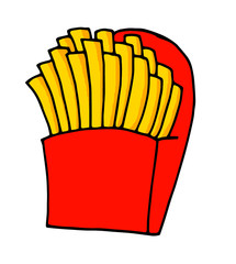 Illustration of a carton with chips