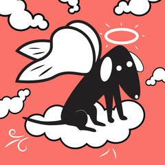 angel dog flying in the sky