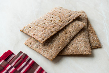Rye Crispbread made with Sourdough / Cereal Crunchy Multigrain Cereal Flax seeds Protein Bread Bar.