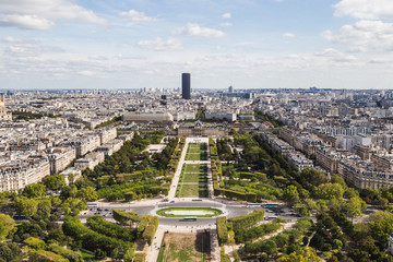 View of Paris cityscape from the Trocadero by the Eiffel Tower